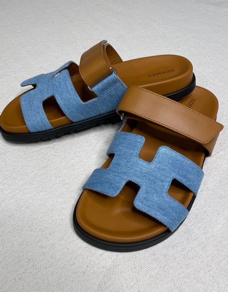 chypre sandal hermes denim|Hermes chypre sandal price.